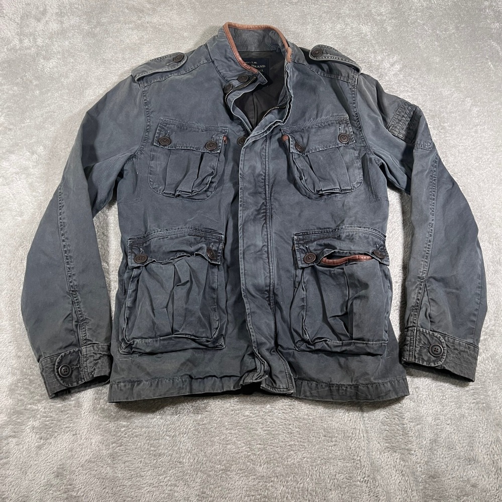 Lucky Brand Black Label Jacket Women's Small Gray Military Utility Pockets